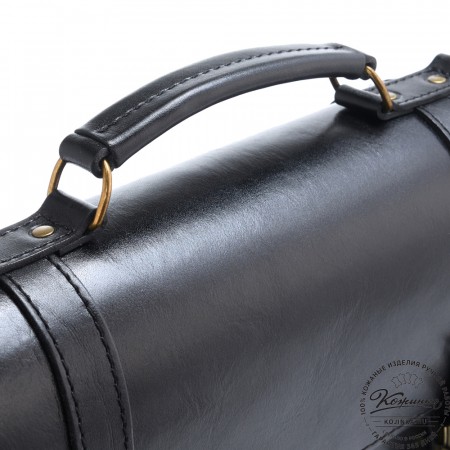 Деловой кожаный портфель "Увертюра" (чёрный)